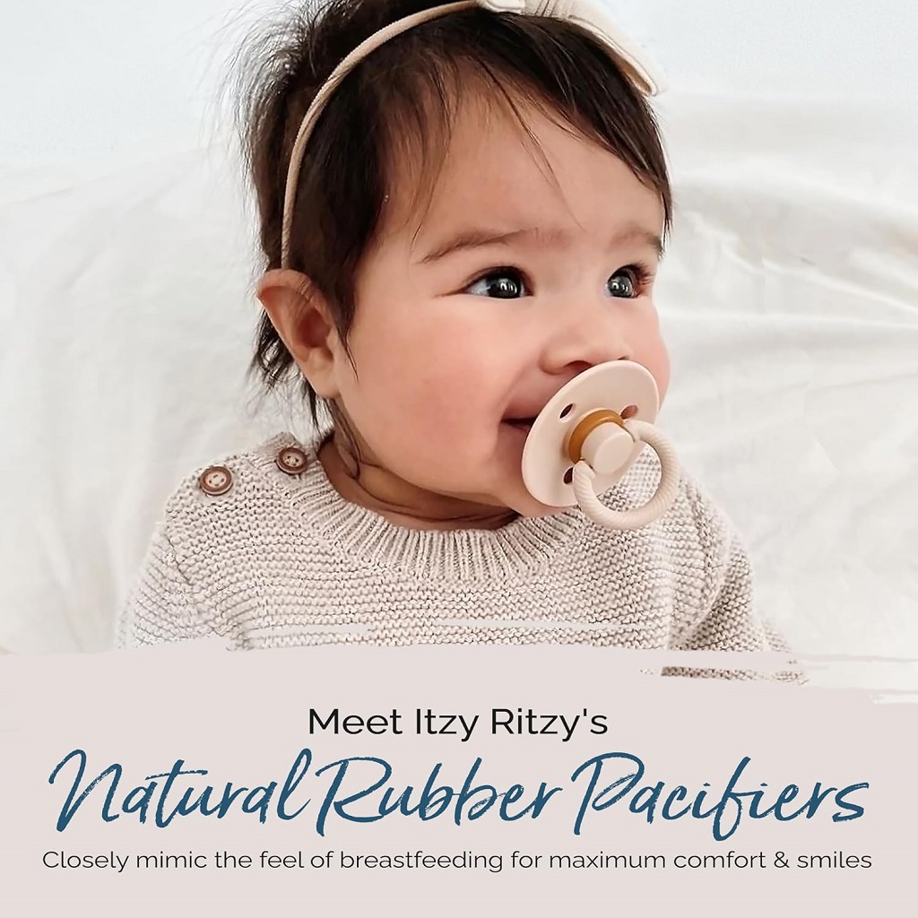 Itzy Ritzy Natural Rubber Pacifiers, Set of 2 – A Soothing Choice for Your Little One