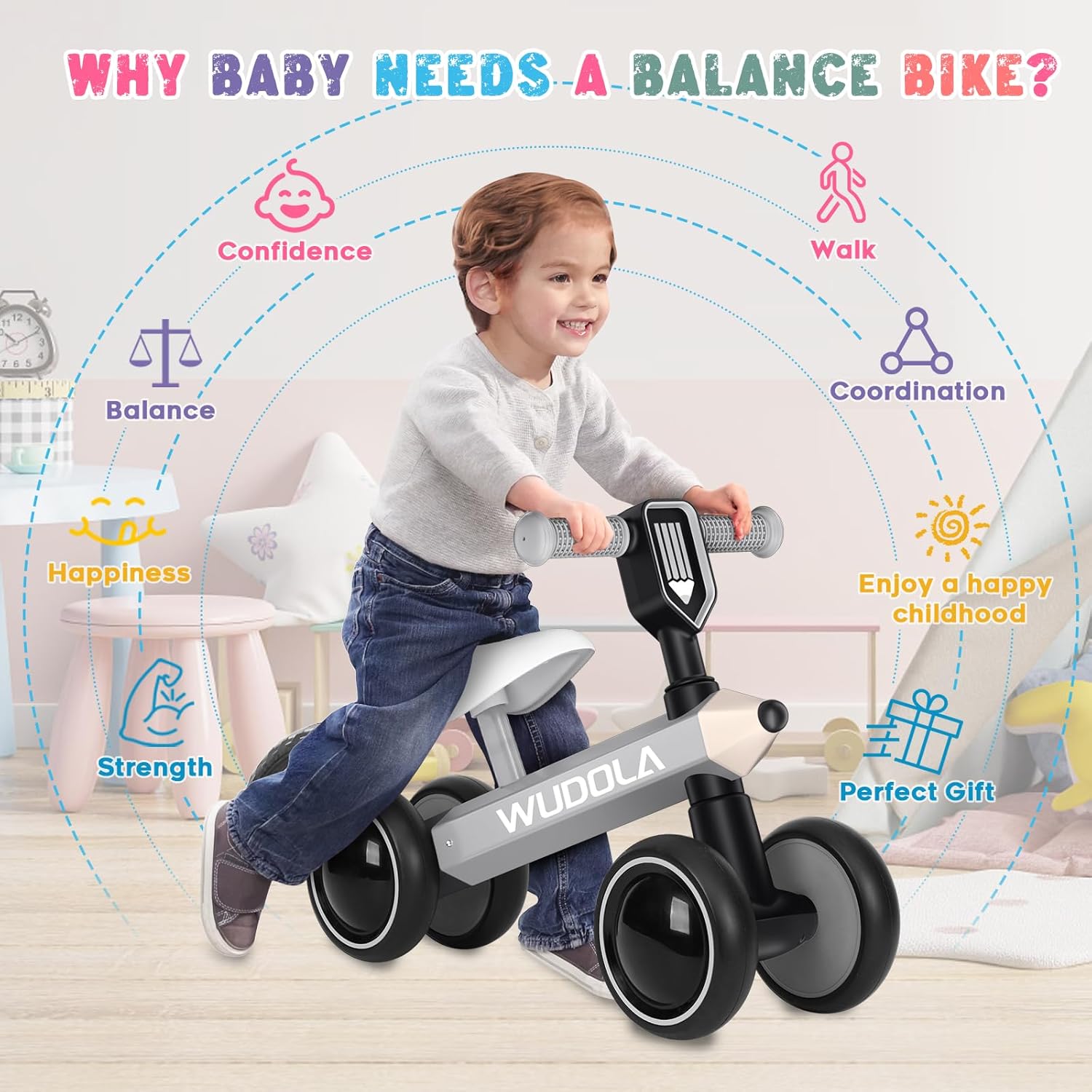 Wudola Baby Balance Bike: Empowering Toddlers on Their First Ride to Independence!