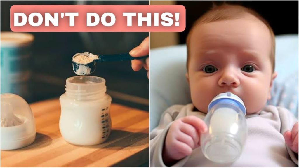 What is the wrong way of bottle feeding