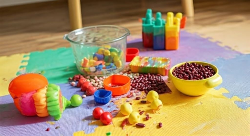 Simple how to set up sensory bins for 3 year olds on a budget