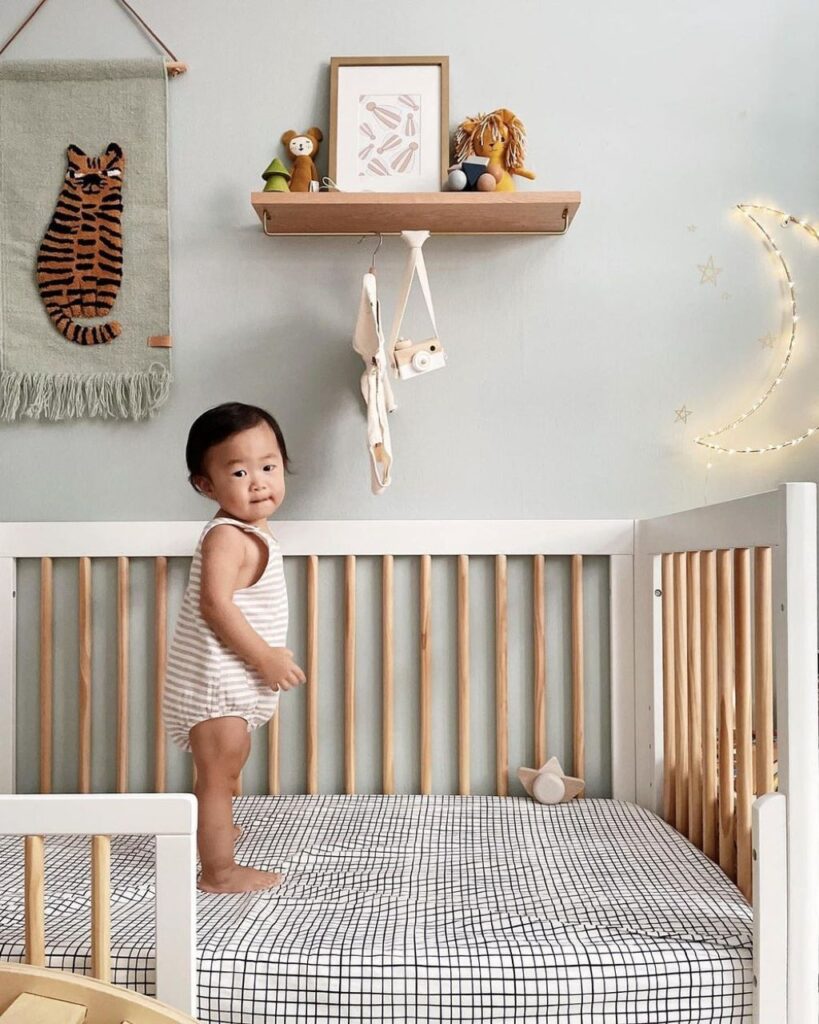 Convertible Cribs with Attached Changing Table Set