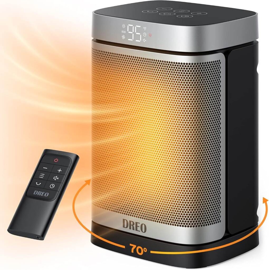 Dreo Space Heater, 70°Oscillating Portable Heater with Thermostat