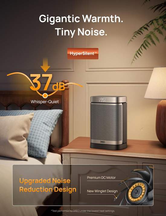 Dreo Space Heater, 70°Oscillating Portable Heater with Thermostat