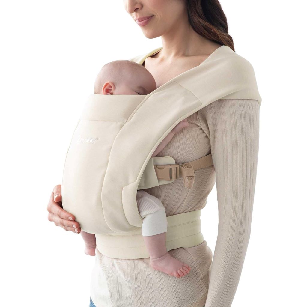Ergobaby Embrace baby carrier in ponte knit, designed for newborn to toddler