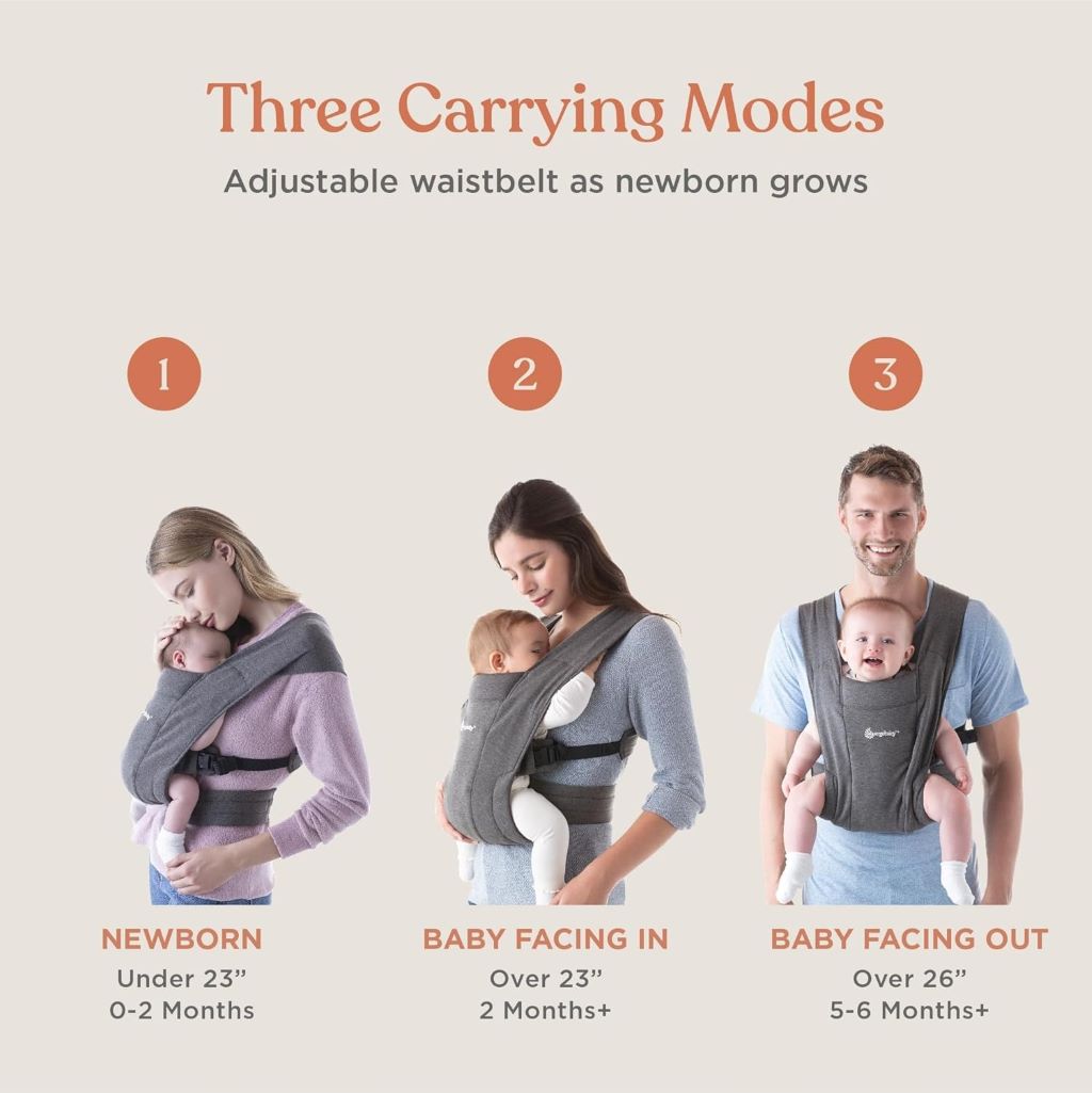 Lightweight and cozy Ergobaby Embrace carrier for summer babywearing