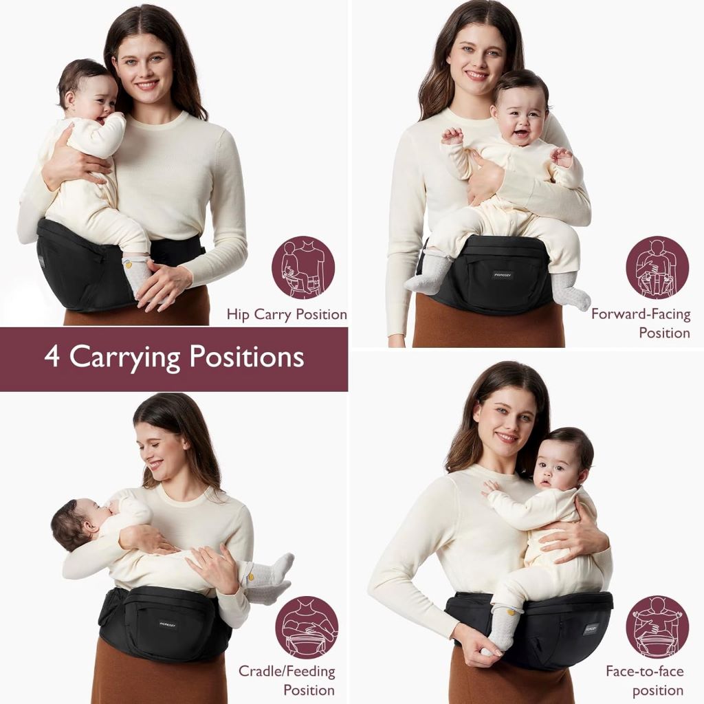 Momcozy baby carrier with 3D belly protector for newborns and toddlers