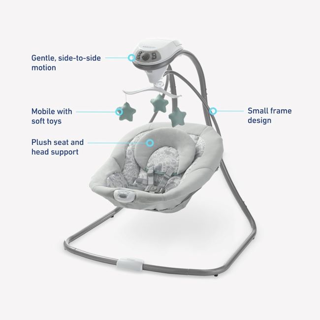 Graco Simple Sway Swing in Ivy, keeping baby comfortable and calm