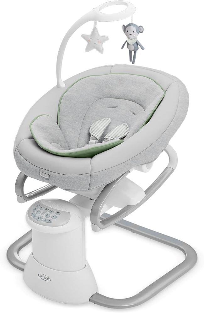 In-depth review of Graco Soothe My Way and Madden baby swings and portable rockers