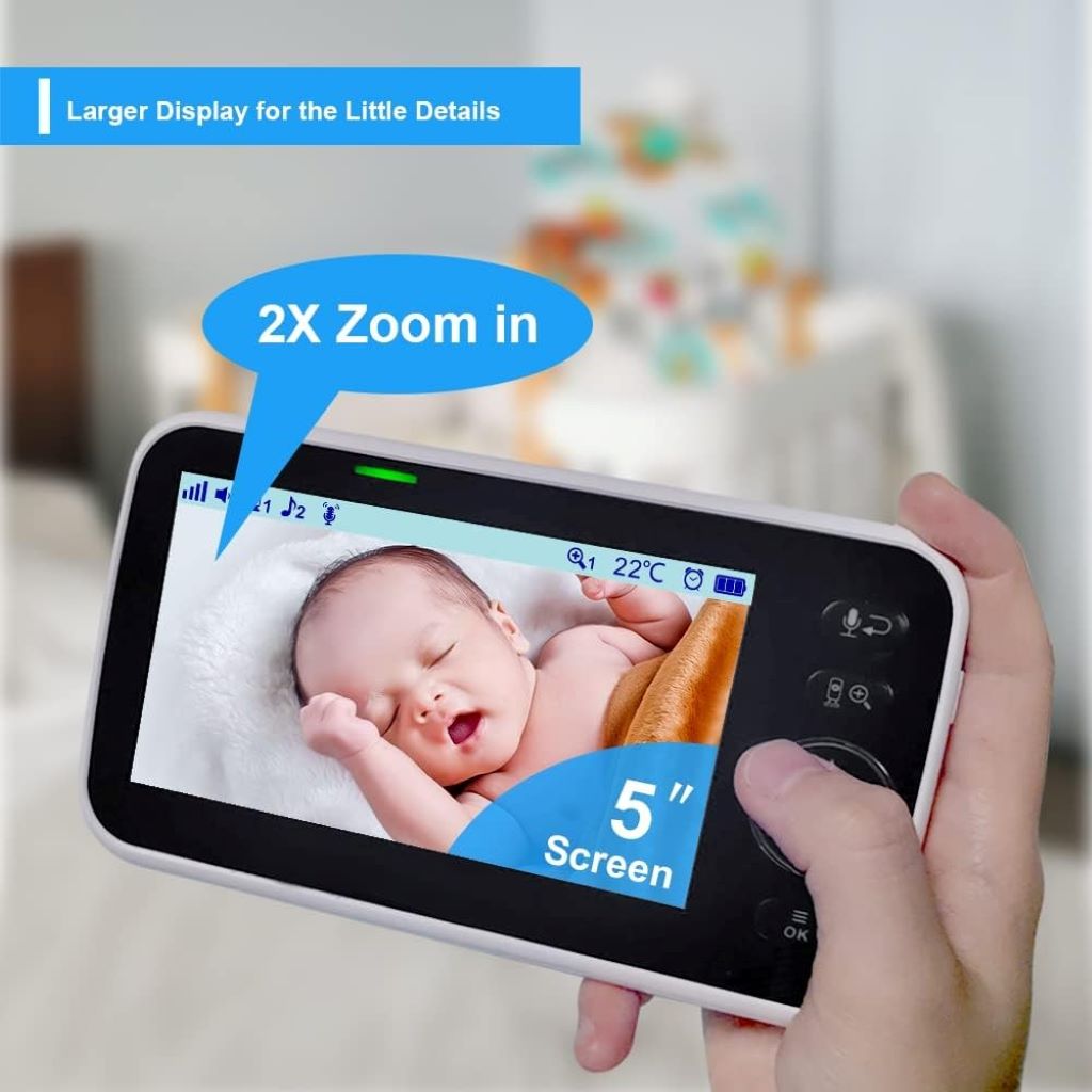 HelloBaby HB6550 video baby monitor with 1000ft range and VOX audio control.