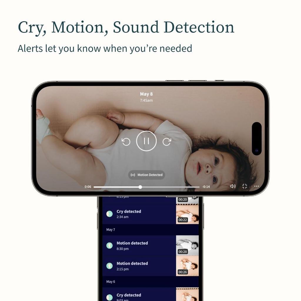 Owlet video baby monitor mounted for secure nursery monitoring