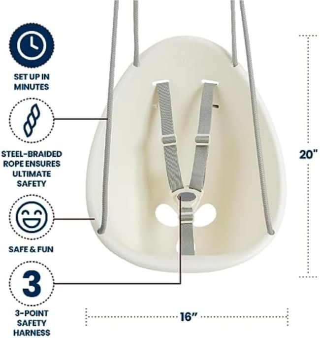 Comfortable outdoor baby swing for ages 6–36 months by Swurfer