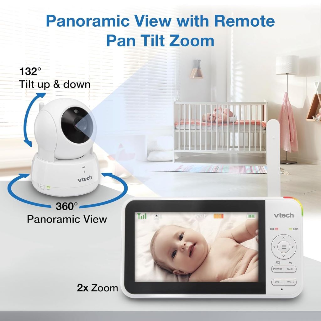 VTech VM924 video baby monitor featuring pan-tilt-zoom camera