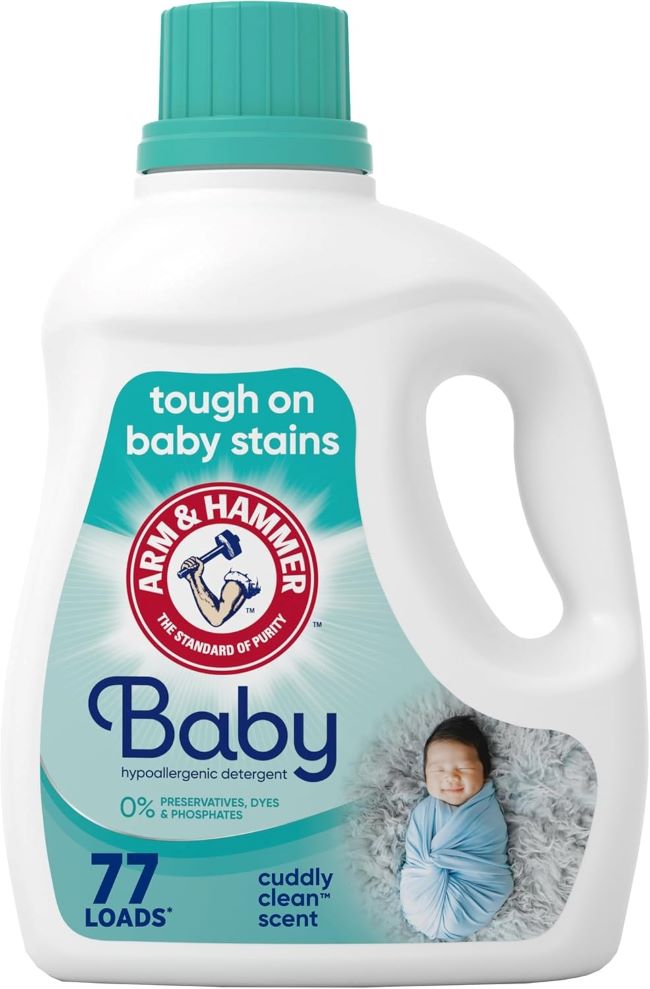 ARM & HAMMER Baby Hypoallergenic Liquid Laundry Detergent, 77 Loads, 100.5 fl oz bottle