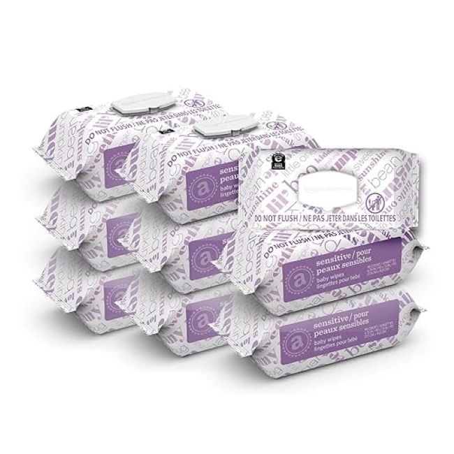 Amazon Elements Sensitive Baby Wipes 810 count, pack of 9 for gentle baby care