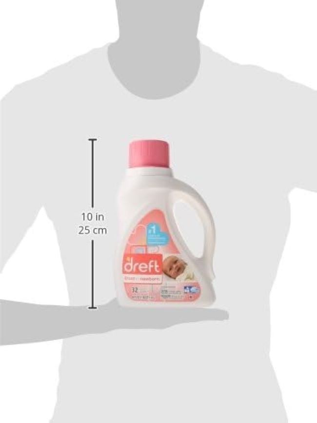 Dreft Stage 1 gentle liquid detergent used for washing newborn clothes
