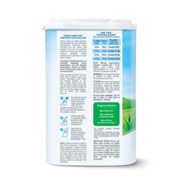 Happy Baby Organics Stage 2 Formula packaging highlighting probiotics and prebiotics for baby health