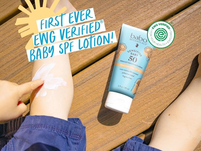 Babo Botanicals SPF 50 Baby Sunscreen bottle for sensitive skin