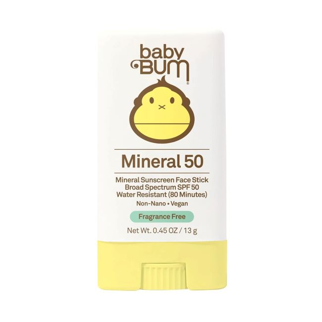 Sun Bum Baby Bum SPF 50 mineral sunscreen stick, reef safe, UVA/UVB protection