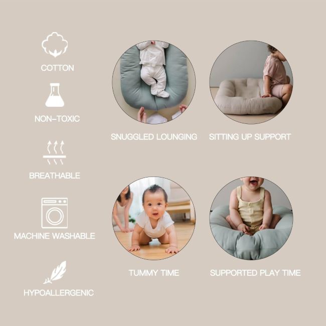 Cozy Beisurznga newborn baby nest lounger for safe playtime and rest