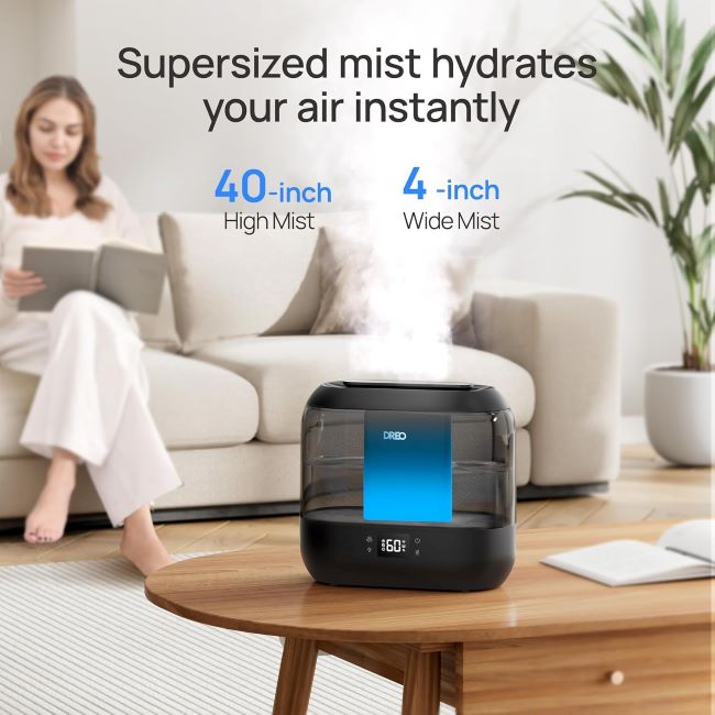 Large room 4L humidifier with nightlight, perfect for indoor plants and bedrooms