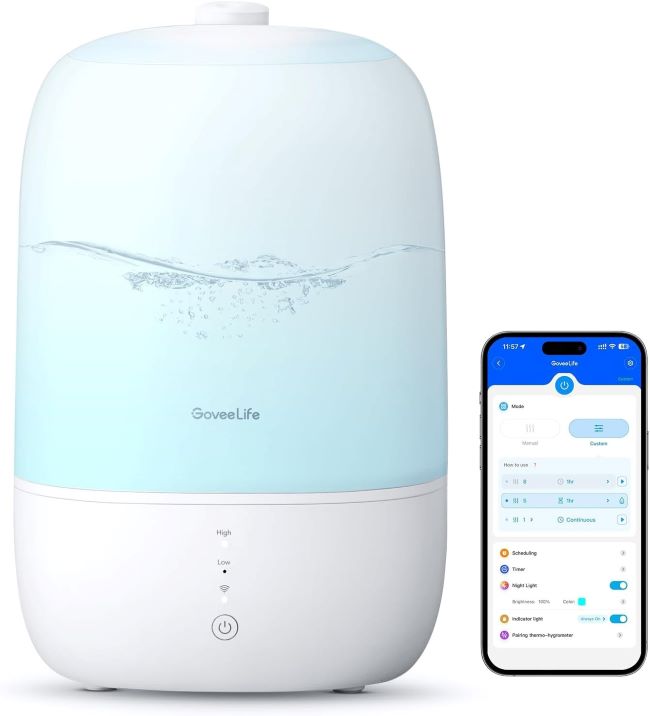 GoveeLife 3L Smart Humidifier with Night Light and WiFi Control