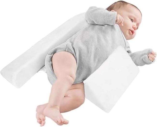 Hoovcmg adjustable baby wedge pillow for side sleepers, soft and breathable