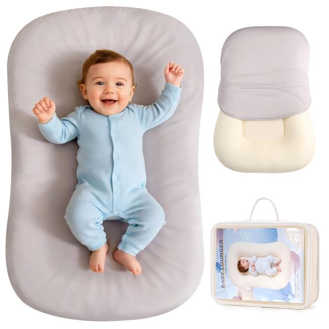Jylvo baby lounger with soft, breathable fabric for newborn comfort