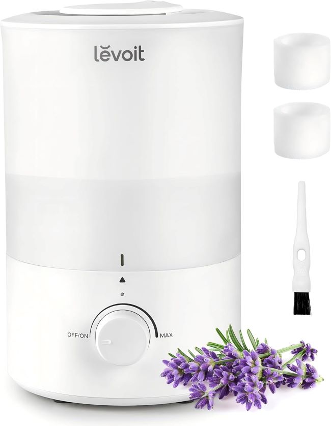 LEVOIT 3L ultrasonic humidifier with cool mist and essential oil diffuser for home and nursery