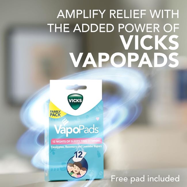 White Vicks SleepyTime humidifier with night-light, ideal for children’s bedrooms