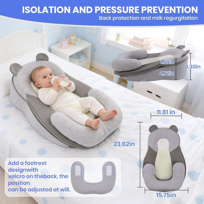 Safe and comfortable XFaa nursing pillow for reducing baby spit-up