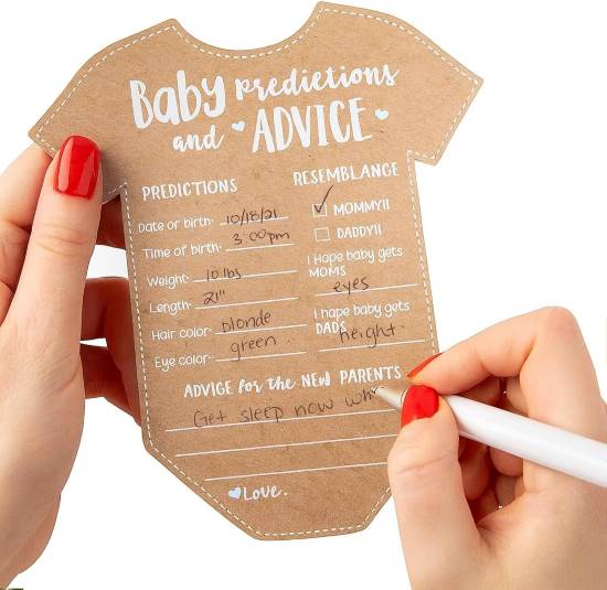Kate Aspen Baby Prediction and Advice Cards Set of 50 Kraft