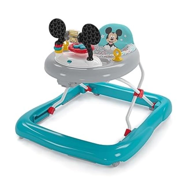 Bright Starts Disney Baby Mickey Mouse Bestie 2-in-1 Activity Walker, easy fold frame, removable toy station, for 6 months+