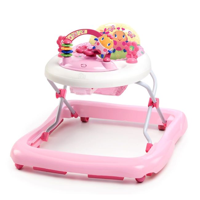 Bright Starts JuneBerry Walk-A-Bout Baby Walker and Entertainer, foldable for easy storage, suitable for babies 6 months and up