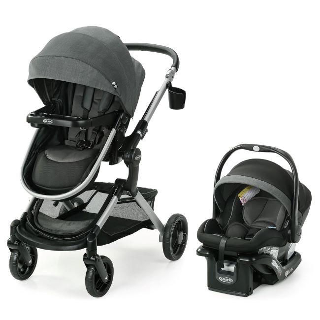 Graco Modes Nest 3-in-1 travel system with Slide2Me infant car seat carrier to toddler stroller, includes SnugRide DLX