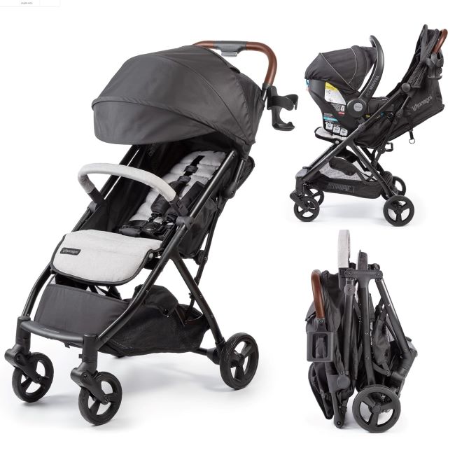 Summer Infant Ingenuity 3DQuickClose CS+ compact fold stroller with oversized canopy, extra-large storage, and lightweight frame, gray