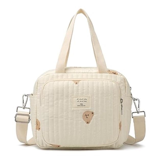 Fwkekye mini diaper tote with seven storage pockets and bottle compartments for organized baby essentials