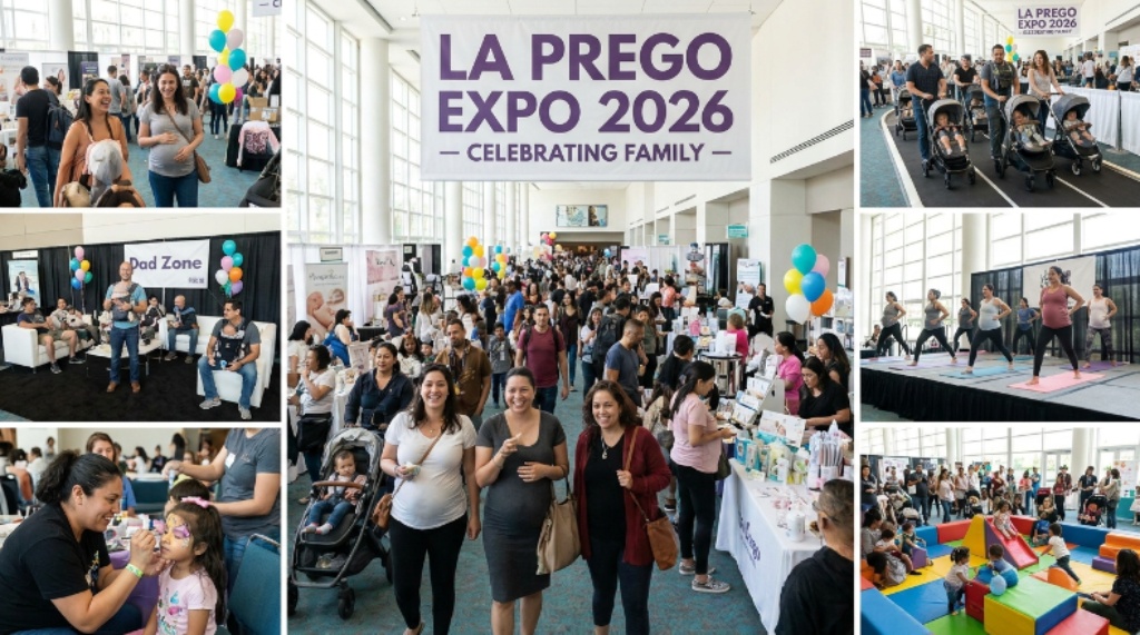 Families enjoying activities at the Los Angeles Prego Expo 2026