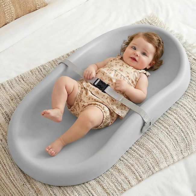 Mallify baby changing pad with waterproof non-toxic surface and adjustable safety belt