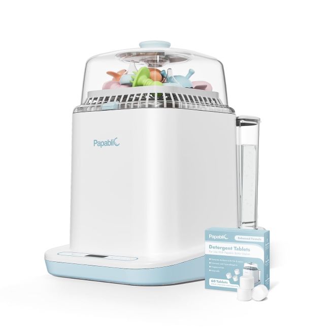 Papablic Bottle Washer Pro 4-in-1 baby bottle washer, sterilizer, dryer, and sanitizer with detergent tablets