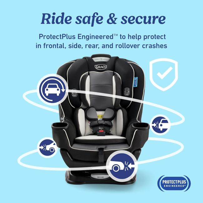 Graco Extend2Fit convertible car seat with adjustable features for growing children