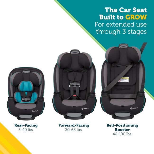Safety 1st Grow and Go all-in-one car seat for rear-facing, forward-facing, and booster use