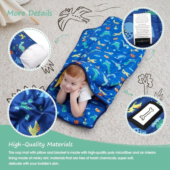 ACRABROS portable nap mat for daycare, preschool, and travel