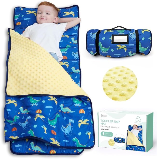 ACRABROS Nap Mat with Pillow for toddlers