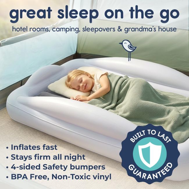 Hiccapop toddler air bed for travel and sleepovers