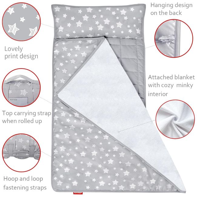 Moonsea toddler nap mat with pillow and blanket